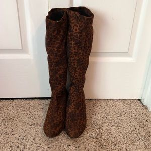 Nine West Leopard print tall boots